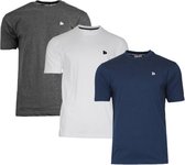 3-Pack Donnay T-Shirt (599008) - Sportshirt - Heren - Charcoal marl/White/Navy - maat M