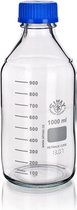 Labshop - Labfles - glas blank - GL45 blauw (Simax) -  2000 milliliter