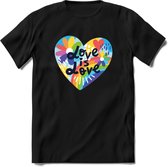 Love Is Love | Pride T-Shirt | Grappig LHBTIQ+ / LGBTQ / Gay / Homo / Lesbi Cadeau Shirt | Dames - Heren - Unisex | Tshirt Kleding Kado | - Zwart - M