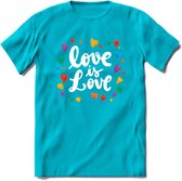 Love Is Love | Pride T-Shirt | Grappig LHBTIQ+ / LGBTQ / Gay / Homo / Lesbi Cadeau Shirt | Dames - Heren - Unisex | Tshirt Kleding Kado | - Blauw - XXL