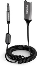 UGREEN Auto Bluetooth 5.0 Ontvanger 3,5 mm AUX Aansluiting Ondersteunt USB en TF Kaart Draadloze Audio Adapter met Ingebouwde Microfoon Lange Kabel Gebruikt voor Auto TV Home Luids