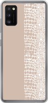 Geschikt voor Samsung Galaxy A41 hoesje - Slang - Design - Roze - Siliconen Telefoonhoesje
