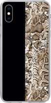 Coque iPhone Xs - Serpent - Imprimé animal - Marron - Siliconen