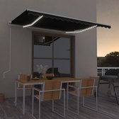 Decoways - Luifel automatisch met LED en windsensor 400x300 cm antraciet