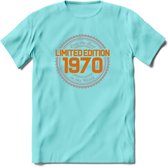 1970 Limited Edition Ring T-Shirt | Zilver - Goud | Grappig Verjaardag en Feest Cadeau Shirt | Dames - Heren - Unisex | Tshirt Kleding Kado | - Licht Blauw - XXL