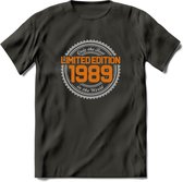 1989 Limited Edition Ring T-Shirt | Zilver - Goud | Grappig Verjaardag en Feest Cadeau Shirt | Dames - Heren - Unisex | Tshirt Kleding Kado | - Donker Grijs - 3XL