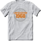1968 Limited Edition Ring T-Shirt | Zilver - Goud | Grappig Verjaardag en Feest Cadeau Shirt | Dames - Heren - Unisex | Tshirt Kleding Kado | - Licht Grijs - Gemaleerd - XL