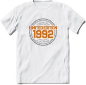 1992 Limited Edition Ring T-Shirt | Zilver - Goud | Grappig Verjaardag en Feest Cadeau Shirt | Dames - Heren - Unisex | Tshirt Kleding Kado | - Wit - XXL