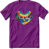 Pride Day | Pride T-Shirt | Grappig LHBTIQ+ / LGBTQ / Gay / Homo / Lesbi Cadeau Shirt | Dames - Heren - Unisex | Tshirt Kleding Kado | - Paars - XXL