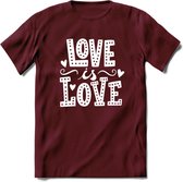 Love Is Love | Pride T-Shirt | Grappig LHBTIQ+ / LGBTQ / Gay / Homo / Lesbi Cadeau Shirt | Dames - Heren - Unisex | Tshirt Kleding Kado | - Burgundy - XXL