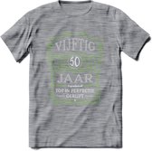 50 Jaar Legendarisch Gerijpt T-Shirt | Groen - Grijs | Grappig Verjaardag en Feest Cadeau Shirt | Dames - Heren - Unisex | Tshirt Kleding Kado | - Donker Grijs - Gemaleerd - XL