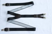 Hendrik gold bretels zwart wit gestipt (Maat: Bretels lengte:145 centimeter)