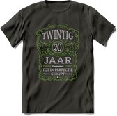 20 Jaar Legendarisch Gerijpt T-Shirt | Groen - Grijs | Grappig Verjaardag en Feest Cadeau Shirt | Dames - Heren - Unisex | Tshirt Kleding Kado | - Donker Grijs - 3XL