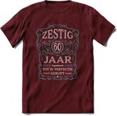 60 Jaar Legendarisch Gerijpt T-Shirt | Lichtblauw - Grijs | Grappig Verjaardag en Feest Cadeau Shirt | Dames - Heren - Unisex | Tshirt Kleding Kado | - Burgundy - XL
