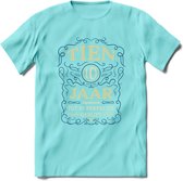 10 Jaar Legendarisch Gerijpt T-Shirt | Royal Blue - Ivoor | Grappig Verjaardag en Feest Cadeau Shirt | Dames - Heren - Unisex | Tshirt Kleding Kado | - Licht Blauw - M