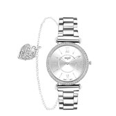 Lucardi Dames Regal cadeauset met gratis zilverkleurige armband - Horloge - Staal - Zilverkleur