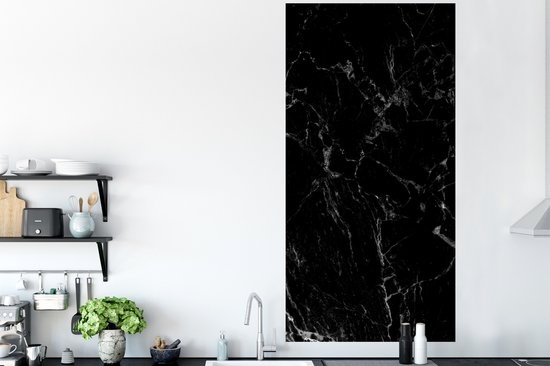 Stickers Stickers muraux - Marbre - Zwart - Natuursteen - 80x160 cm - Feuille adhésive