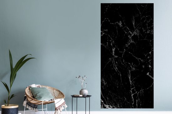 Stickers Stickers muraux - Marbre - Zwart - Natuursteen - 80x160 cm - Feuille adhésive