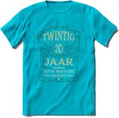 20 Jaar Legendarisch Gerijpt T-Shirt | Mos - Ivoor | Grappig Verjaardag en Feest Cadeau Shirt | Dames - Heren - Unisex | Tshirt Kleding Kado | - Blauw - S