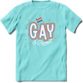 Gay | Pride T-Shirt | Grappig LHBTIQ+ / LGBTQ / Gay / Homo / Lesbi Cadeau Shirt | Dames - Heren - Unisex | Tshirt Kleding Kado | - Licht Blauw - XL