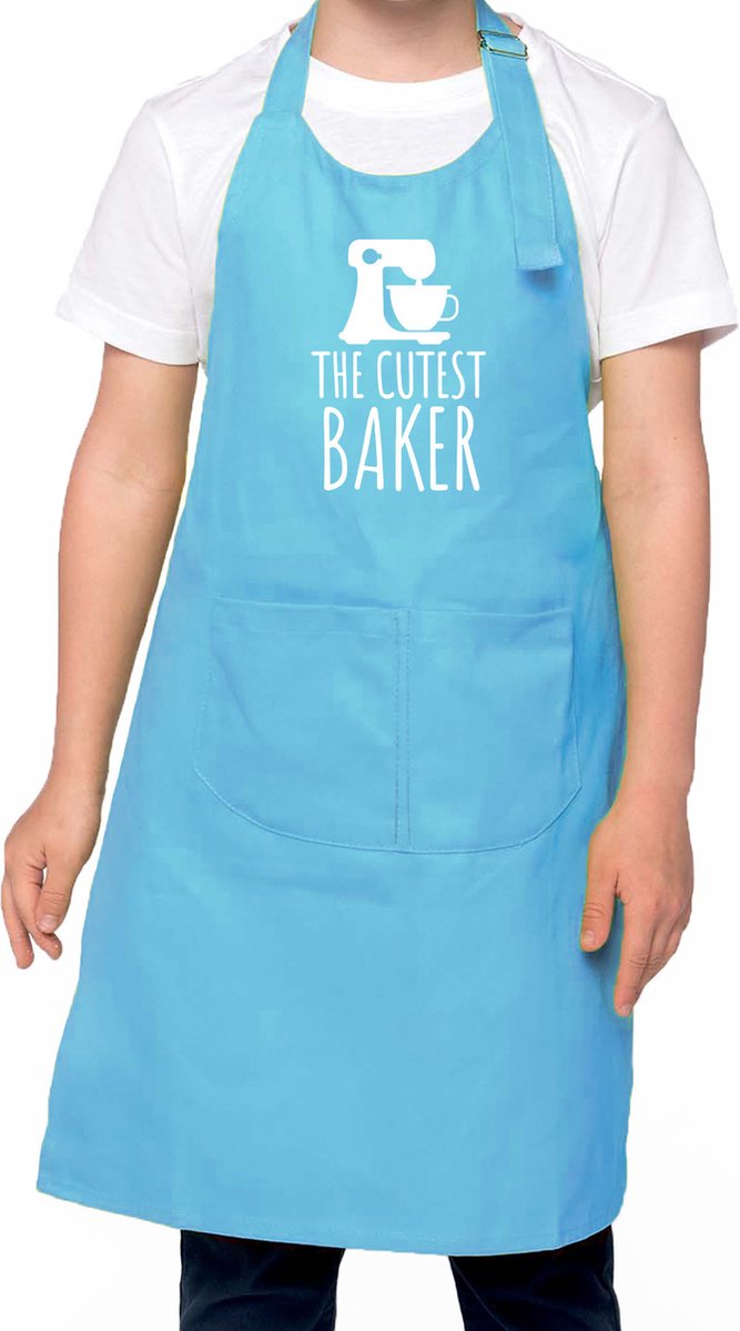 The cutest Baker keukenschort - kinderen - blauw - bakken voor jongens en meisjes
