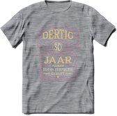 30 Jaar Legendarisch Gerijpt T-Shirt | Oud Roze - Ivoor | Grappig Verjaardag en Feest Cadeau Shirt | Dames - Heren - Unisex | Tshirt Kleding Kado | - Donker Grijs - Gemaleerd - S