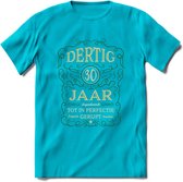 30 Jaar Legendarisch Gerijpt T-Shirt | Mos - Ivoor | Grappig Verjaardag en Feest Cadeau Shirt | Dames - Heren - Unisex | Tshirt Kleding Kado | - Blauw - M