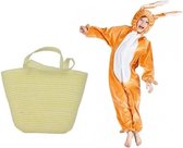 Paashaas verkleedpak maat 116 met mandje voor kinderen - Konijn/haas kostuum