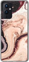 Geschikt voor OnePlus 9 hoesje - Marmer print - Mineralen - Natuursteen - Siliconen Telefoonhoesje
