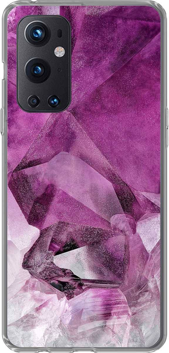 Telefoonhoesje Geschikt voor OnePlus 9 Pro hoesje - Kristal - Natuursteen - Luxe - Siliconen Telefoonhoesje Telefoonhoesje