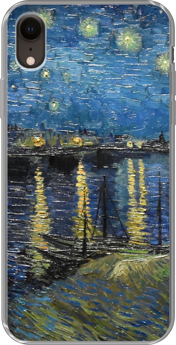 Telefoonhoesje Geschikt voor iPhone XR hoesje - Sterrennacht boven de Rhône - Van Gogh - Kunst - Siliconen Telefoonhoesje