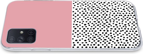 Coque Samsung Galaxy A51 5G - Pois - Zwart - Rose - Siliconen