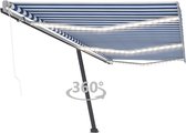 Everest Luifel automatisch met LED en windsensor 600x300 cm blauw wit