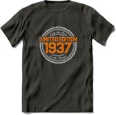 1937 Limited Edition Ring T-Shirt | Zilver - Goud | Grappig Verjaardag en Feest Cadeau Shirt | Dames - Heren - Unisex | Tshirt Kleding Kado | - Donker Grijs - XXL