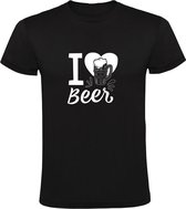 I Love Beer | Heren T-shirt | Zwart | Ik hou van bier | Biertje | Borrel | Pils | Feest | Zuipen | Oktoberfeest | Carnaval
