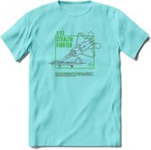 F-22 Vliegtuig T-Shirt | Unisex leger Kleding | Dames - Heren Straaljager shirt | Army F16 | Grappig bouwpakket Cadeau | - Licht Blauw - L