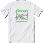 A-10 Warthog Vliegtuig T-Shirt | Unisex leger Kleding | Dames - Heren Straaljager shirt | Army F16 | Grappig bouwpakket Cadeau | - Wit - 3XL