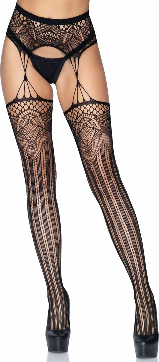 Net garter belt stockings