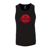Zwarte Tanktop sportshirt met "Member of the Whiskey club" Print Rood Size S