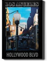 Walljar - Los Angeles Hollywood BLVD - Muurdecoratie - Canvas schilderij