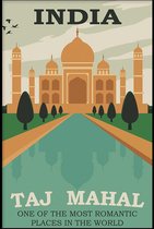 Walljar - Taj Mahal - Muurdecoratie - Canvas schilderij