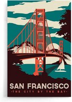 Walljar - San Fransisco By The Bay - Muurdecoratie - Poster