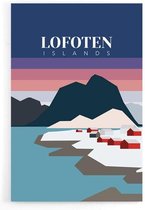 Walljar - Lofoten Norway Dawn II - Muurdecoratie - Poster