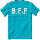 Bier Friends Forever BFF T-Shirt | Unisex Kleding | Dames - Heren Feest shirt | Drank | Grappig Verjaardag Cadeau tekst | - Blauw - M