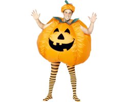 Pumpkin Costume voor Volwassenen - Opblaasbaar Halloween Kostuum - Inclusief Hoed en Batterijopblaassysteem - Grappig en Uniek
