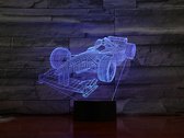 3D Led Lamp Met Gravering - RGB 7 Kleuren - Formule 1 Auto