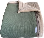 Handgemaakte rolstoeldeken groene rib 150 x 90 cm