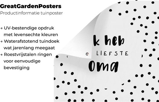 Décoration murale murale d'extérieur 'J'ai la grand-mère la plus douce' - Proverbes - Citations - 160x80 cm - Toile de jardin