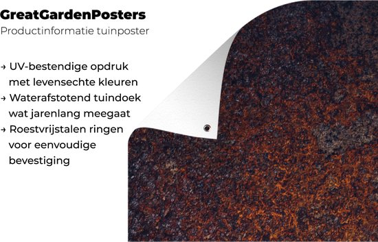 Affiche de jardin Rouille - Zwart - Tôle d'acier - 40x80 cm - Décoration murale Extérieur - Affiche de jardin - Toile de jardin - Affiche de clôture - Peinture de jardin