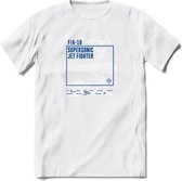 F-18 Vliegtuig T-Shirt | Unisex leger Kleding | Dames - Heren Straaljager shirt | Army F16 | Grappig bouwpakket Cadeau | - Wit - L